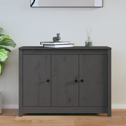 vidaXL Buffet Gris 100x35x74 cm Bois massif de pin