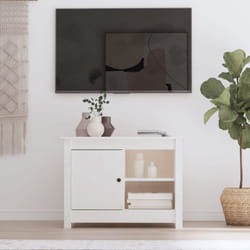Vidaxl - Meuble tv Blanc 70x36,5x52 cm Bois de pin massif