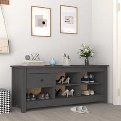 Vidaxl - Armoire à chaussures Gris 110x38x45,5 cm Bois de pin massif