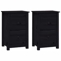 VidaXL 820955, Noir, Bois de pin, 400 mm, 350 mm, 615 mm, 2 pièce(s)