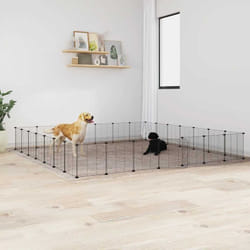 Vidaxl - Cage animaux de compagnie à 28 panneaux et porte Noir 35x35 cm