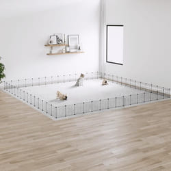 vidaXL Cage animaux de compagnie à 60 panneaux et porte Noir 35x35 cm