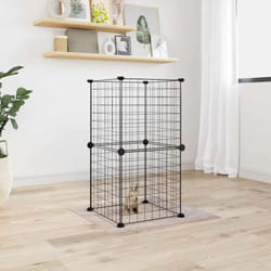Vidaxl - Cage animaux de compagnie à 8 panneaux Noir 35x35 cm Acier