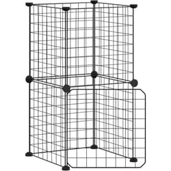 Vidaxl - Cage animaux de compagnie à 8 panneaux et porte Noir 35x35 cm