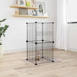Vidaxl - Cage animaux de compagnie à 8 panneaux Noir 35x35 cm Acier