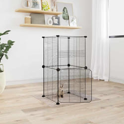 Vidaxl - Cage animaux de compagnie à 8 panneaux et porte Noir 35x35 cm