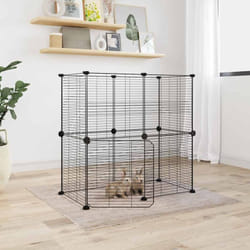 Vidaxl - Cage animaux de compagnie à 12 panneaux et porte Noir 35x35 cm