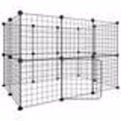 vidaXL Cage animaux de compagnie à 20 panneaux et porte Noir 35x35 cm