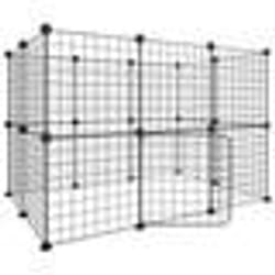 vidaXL Cage animaux de compagnie à 20 panneaux et porte Noir 35x35 cm