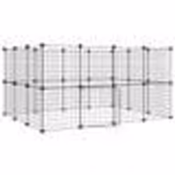 vidaXL Cage animaux de compagnie à 28 panneaux et porte Noir 35x35 cm