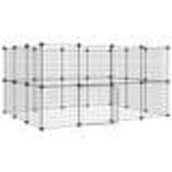 vidaXL Cage animaux de compagnie à 28 panneaux et porte Noir 35x35 cm