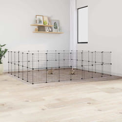 Vidaxl - Cage animaux de compagnie à 52 panneaux et porte Noir 35x35 cm