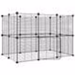 vidaXL Cage animaux de compagnie à 20 panneaux et porte Noir 35x35 cm