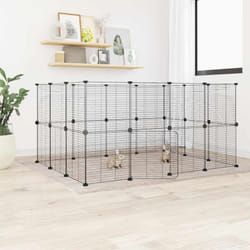 Vidaxl - Cage animaux de compagnie à 28 panneaux et porte Noir 35x35 cm