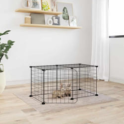 Vidaxl - Cage animaux de compagnie à 8 panneaux et porte Noir 35x35 cm