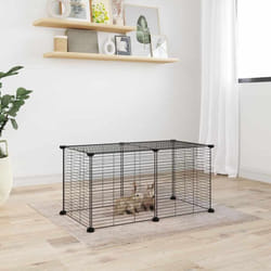 Vidaxl - Cage animaux de compagnie à 8 panneaux Noir 35x35 cm Acier