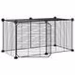 vidaXL Cage animaux de compagnie à 8 panneaux et porte Noir 35x35 cm