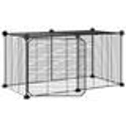 vidaXL Cage animaux de compagnie à 8 panneaux et porte Noir 35x35 cm