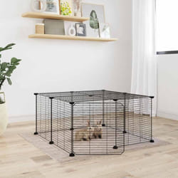 Vidaxl - Cage animaux de compagnie à 12 panneaux et porte Noir 35x35 cm