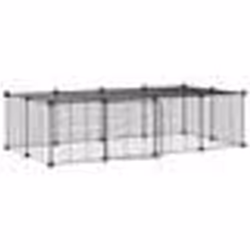 vidaXL Cage animaux de compagnie à 20 panneaux et porte Noir 35x35 cm