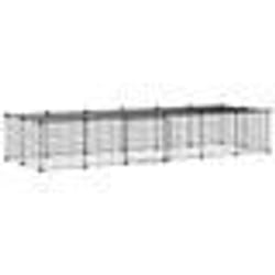 vidaXL Cage animaux de compagnie à 28 panneaux et porte Noir 35x35 cm