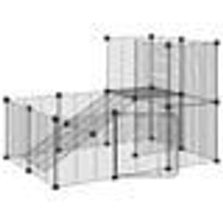 vidaXL Cage animaux de compagnie à 20 panneaux et porte Noir 35x35 cm