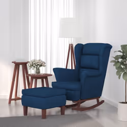 Ce fauteuil à bascule avec tabouret devient le point central de votre salon, ainsi qu'un lieu de prédilection pour lire ou vo ...
