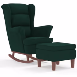 Ce fauteuil à bascule avec tabouret devient le point central de votre salon, ainsi qu'un lieu de prédilection pour lire ou vo ...