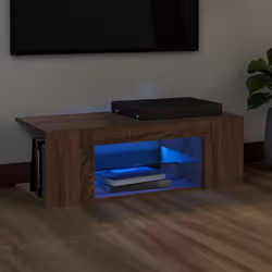 Avec un design à la fois tendance et pratique, ce meuble TV avec éclairage LED deviendra certainement un point central de vot ...