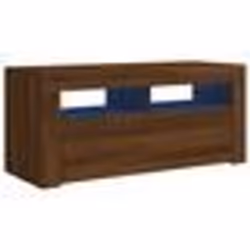 vidaXL Meuble TV avec lumières LED Chêne marron 90x35x40 cm