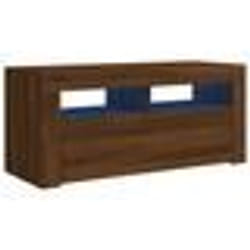 vidaXL Meuble TV avec lumières LED Chêne marron 90x35x40 cm