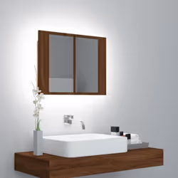 Gardez vos articles de maquillage essentiels organisés et soignés avec cette armoire à miroir à LED ! Matériau durable : le b ...