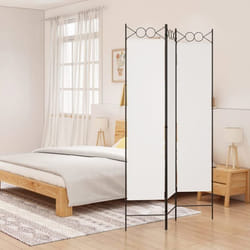 vidaXL Cloison de séparation 3 panneaux Blanc 120x200 cm Tissu