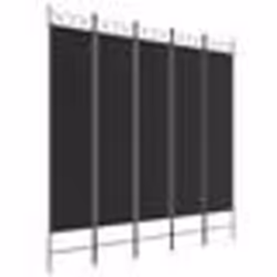 vidaXL Cloison de séparation 5 panneaux Noir 200x200 cm Tissu
