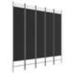 vidaXL Cloison de séparation 5 panneaux Noir 200x200 cm Tissu