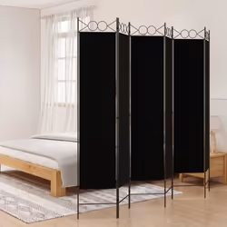 vidaXL Cloison de séparation 6 panneaux Noir 240x200 cm Tissu