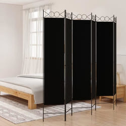 vidaXL Cloison de séparation 6 panneaux Noir 240x200 cm Tissu