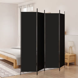 Vidaxl - Cloison de séparation 4 panneaux Noir 200x200 cm Tissu