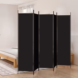 vidaXL Cloison de séparation 5 panneaux Noir 250x200 cm Tissu