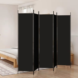 vidaXL Cloison de séparation 5 panneaux Noir 250x200 cm Tissu