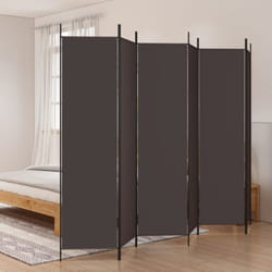 Vidaxl - Cloison de séparation 6 panneaux Marron 300x200 cm Tissu