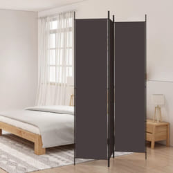 Cloison de séparation 3 panneaux Marron 150x220 cm Tissu