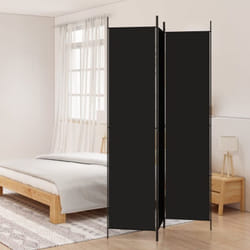 Vidaxl - Cloison de séparation 3 panneaux Noir 150x220 cm Tissu