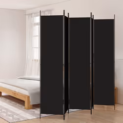 vidaXL Cloison de séparation 5 panneaux Noir 250x220 cm Tissu