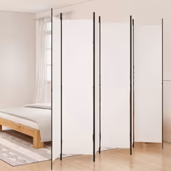 vidaXL Cloison de séparation 6 panneaux Blanc 300x220 cm Tissu