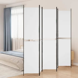 Cloison De Séparation 5 Panneaux Blanc 250x220 Cm Tissu