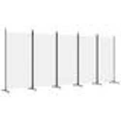 vidaXL Cloison de séparation 5 panneaux Blanc 433x180 cm Tissu