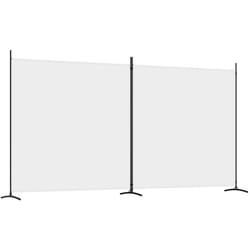 vidaXL Cloison de séparation 2 panneaux Blanc 348x180 cm Tissu