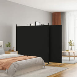 Vidaxl - Cloison de séparation 3 panneaux Noir 525x180 cm Tissu