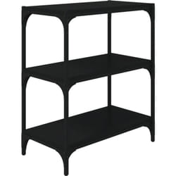 Bibliothèque Noir 60x33x70,5 cm Bois d'ingénierie et acier vidaXL